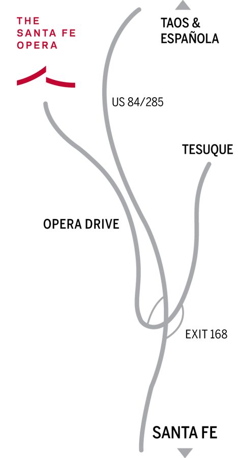 Map to the Santa Fe Opera