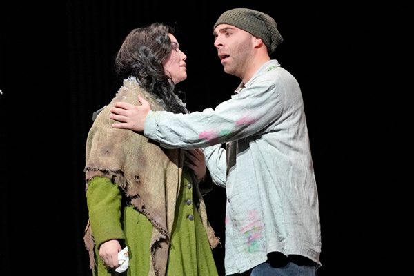 Vanessa Vasquez (Mimì) and Zachary Nelson (Marcello). Photo by Ken Howard.